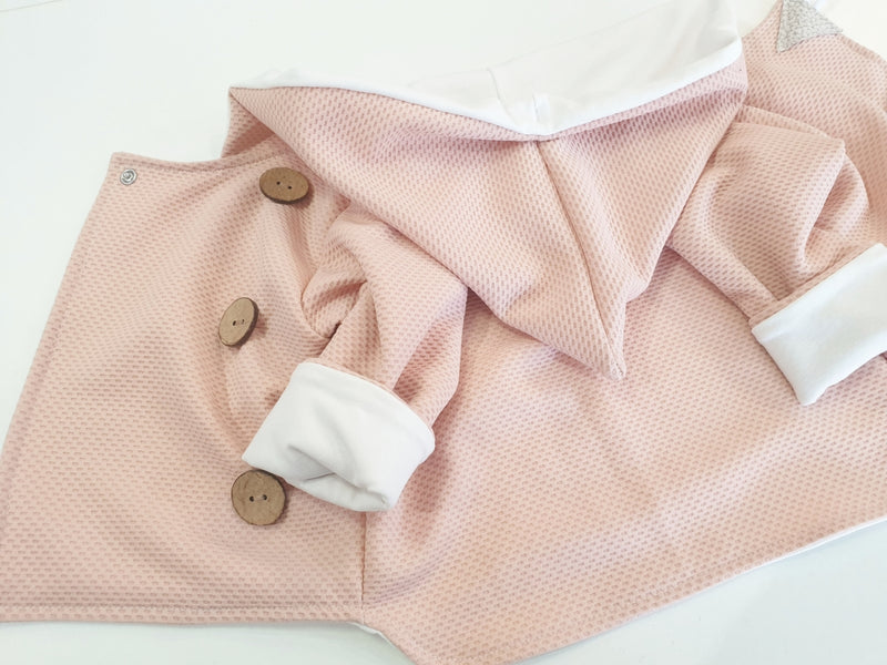 Atelier MiaMia - Hooded Jacket Baby Child Size 50-140 Designer Jacket Limited !! Waffle nude 49