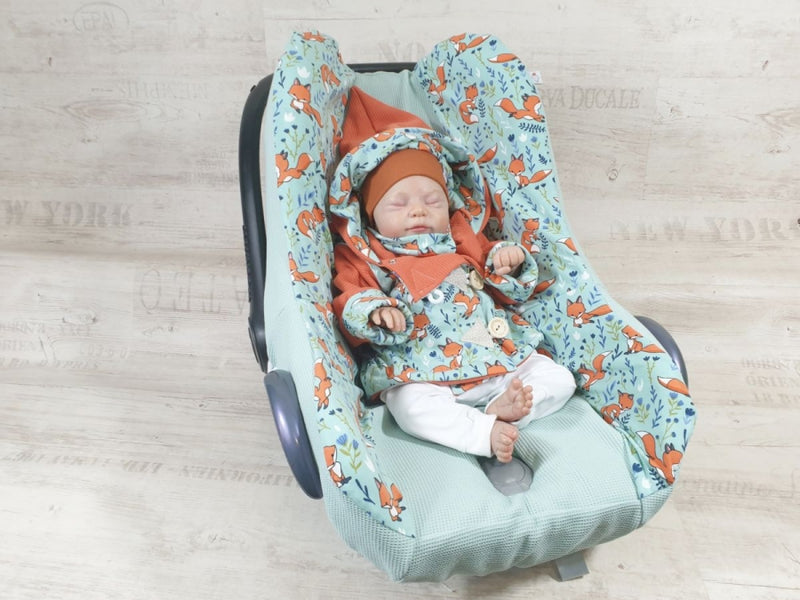 Kaputzenjacke Baby Kind Größe 50-140 Designer Jacke Limitiert !! Füchse Mint Orage J5 von Atelier MiaMia