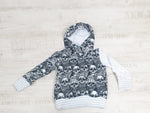 Kapuzenpullover Baby Kind ab 44-122 kurz oder langarm Seemann Schädel Schwarz 271 von Atelier MiaMia