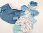 Kapuzenpullover Baby Kind ab 44-122 kurz oder langarm Blau Waldtetiere von Atelier MiaMia
