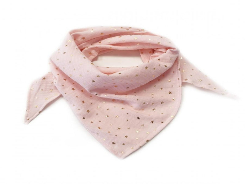 Musselin Halstuch Dreieckstuch Rosa Gold Sterne // 1 von Atelier MiaMia