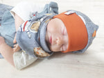 Beanie Set Mütze und Tuch Baby Kleiner Bär Kosmonaut Nr.271 von Atelier MiaMia
