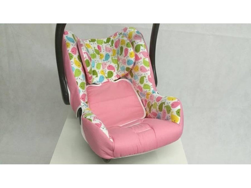 Römer baby safe, white, pink-green little birds, Römer 28