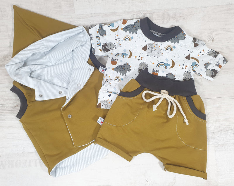 Weste Baby Kind Größe 50-140 Sweat senf von Atelier MiaMia