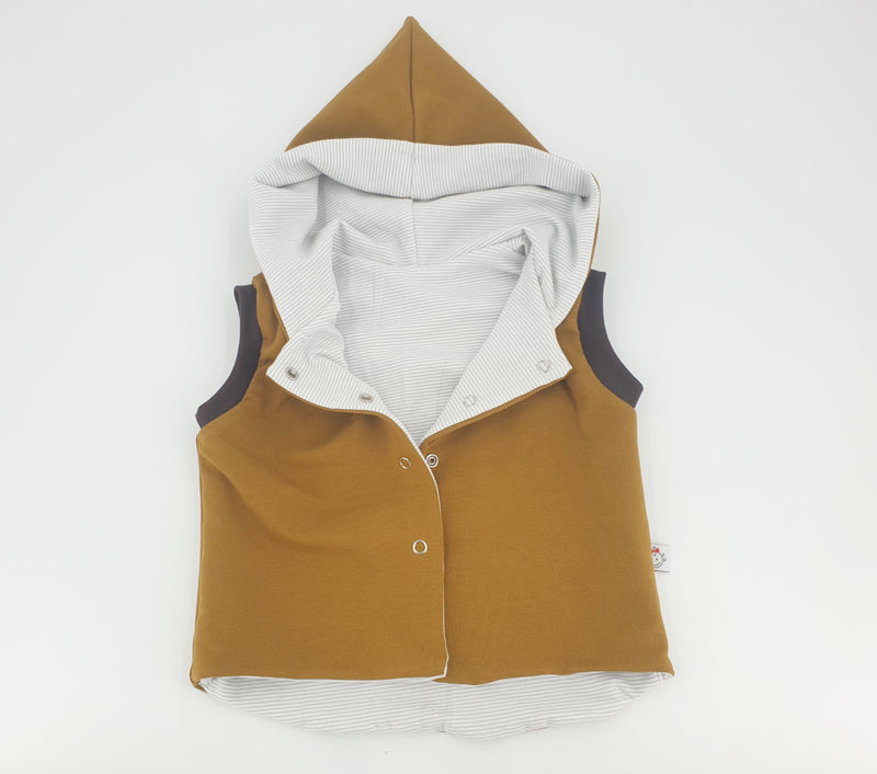 Atelier MiaMia - vest baby child size 50-140 sweat mustard