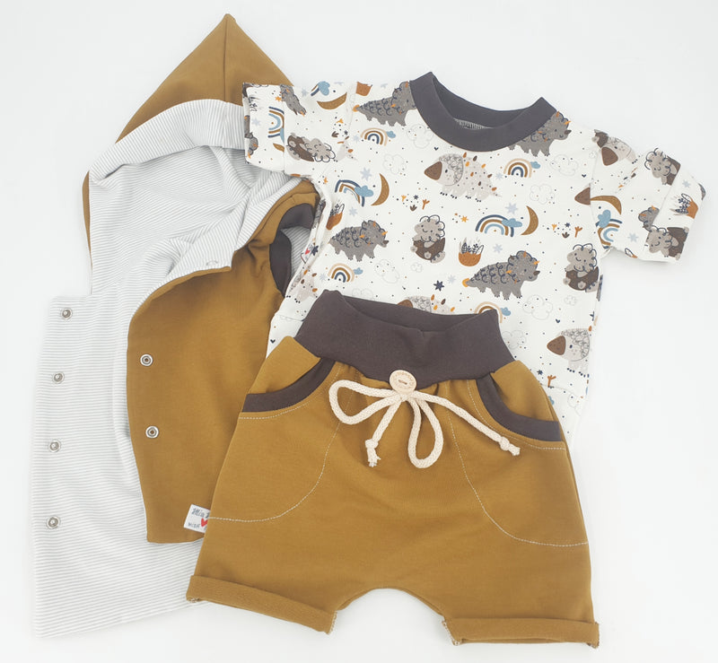 Weste Baby Kind Größe 50-140 Sweat senf von Atelier MiaMia