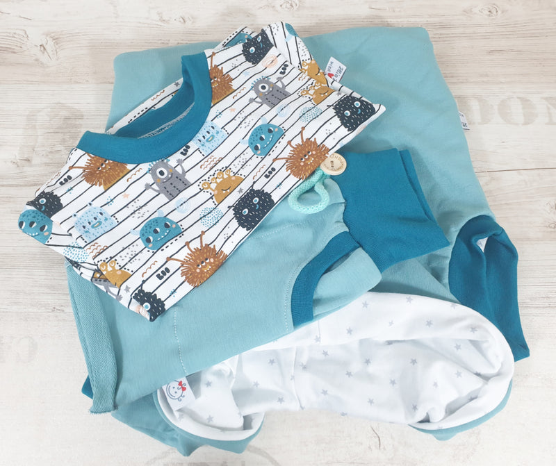 Atelier MiaMia - vest baby child size 50-140 Sweat aqua