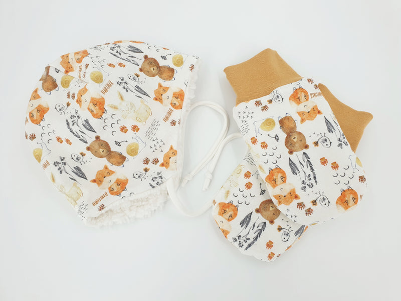 Atelier MiaMia baby mittens gloves baby up to 24 months No. 4 mustard bears