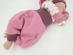 Coole Pumphose oder Babyset Knopfhose Waffeljersey beere 117 von Atelier MiaMia