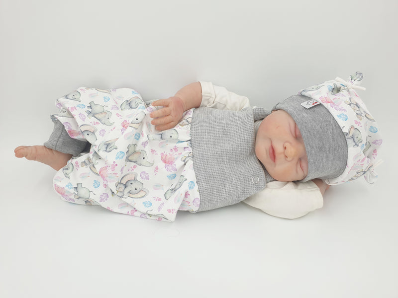 Latzstrampler kurz und lang auch als Baby Set Elefanten 21 von Atelier MiaMia