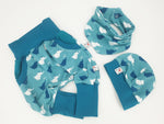 Coole Pumphose oder Babyset kurz und lang Elefanten blau 110 von Atelier MiaMia