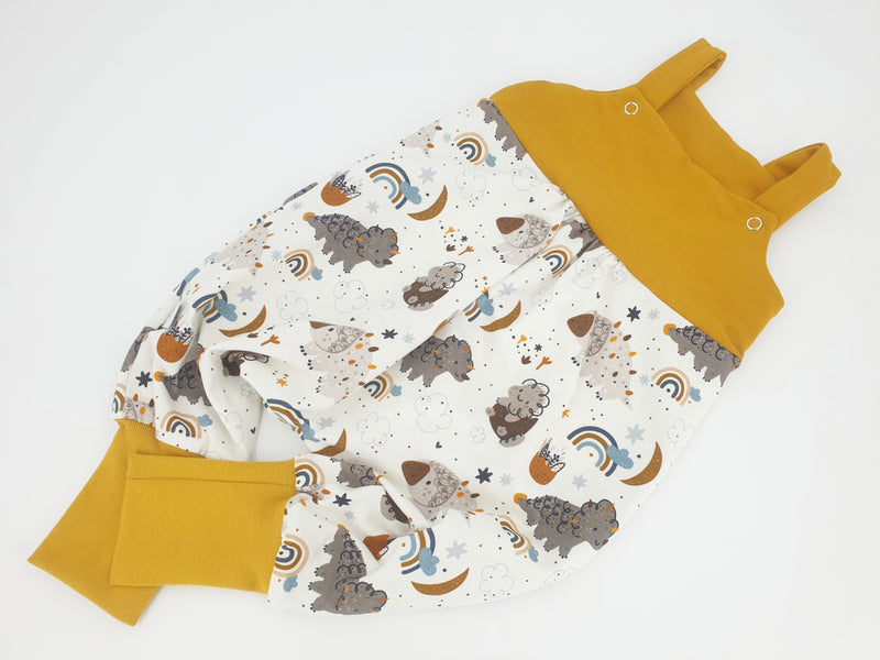 Latzstrampler kurz und lang auch als Baby Set Dinos 23 von Atelier MiaMia