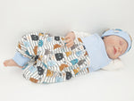 Latzstrampler kurz und lang auch als Baby Set Monsterchen 22 von Atelier MiaMia