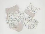 Pumphose oder Set Baby von 50-92 Designerbabyhose Gräser Schmetterling von Atelier MiaMia