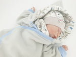 Atelier Mia Mia tutina neonato bimba da 50 a 110 griffata grigio chiaro erba farfalla 50