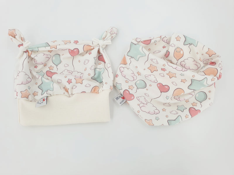 Pumphose oder Set Baby von 50-140 Designerbabyhose Wolken Herzchen von Atelier MiaMia