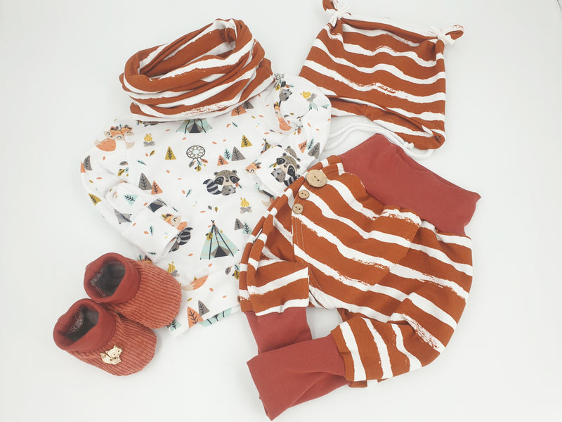 Atelier MiaMia - Maglione con cappuccio in volpe indiana bambino da 44-122 a maniche corte o lunghe Designer Limited !!
