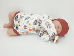 Atelier MiaMia Body with short and long sleeves, also available as an Indian fox baby set