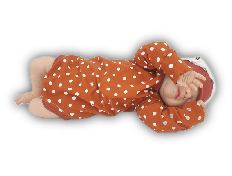 Atelier MiaMia body with short and long sleeves, also available as a Baby Set Terracotta Dots