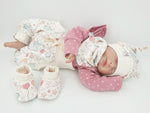 Pumphose oder Set Baby von 50-140 Designerbabyhose Wolken Herzchen von Atelier MiaMia