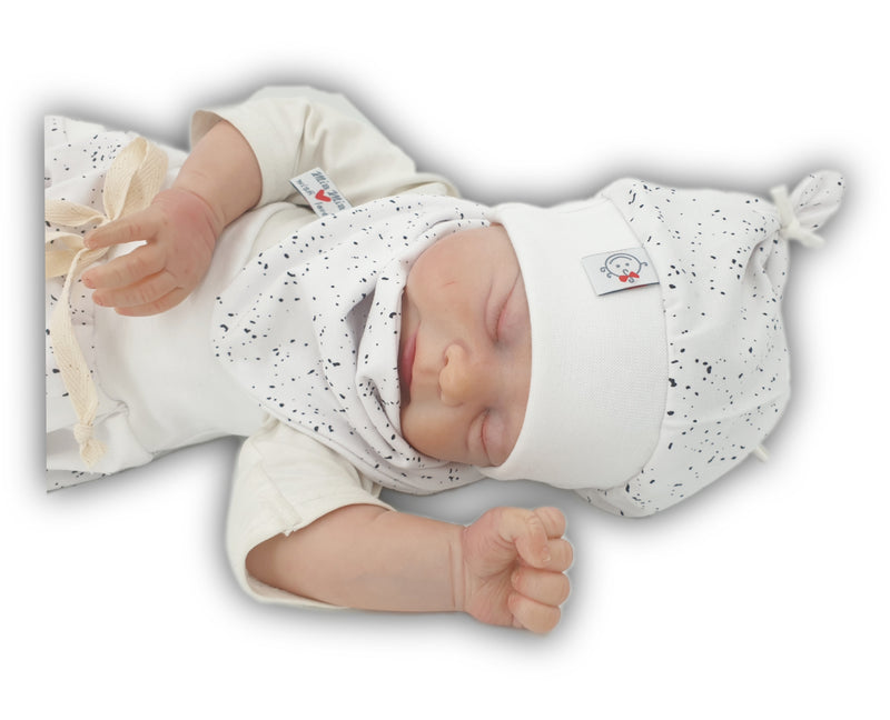 Atelier MiaMia Fantastici calzoncini o baby set corti e lunghi bianchi puntini neri