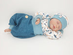 Coole Pumphose oder Babyset Jeans aqua mit Knopf von Atelier MiaMia