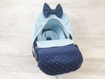 Maxi Cosi Babyschalenbezug, Ersatzbezug oder Spannbezug Waffel blau/dunkelblau 121 von Atelier MiaMia