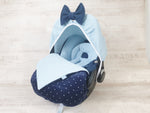 Maxi Cosi Babyschalenbezug, Ersatzbezug oder Spannbezug Waffel blau/dunkelblau 121 von Atelier MiaMia