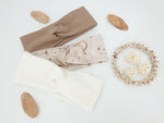 Fascia per capelli Atelier MiaMia in jersey waffle beige
