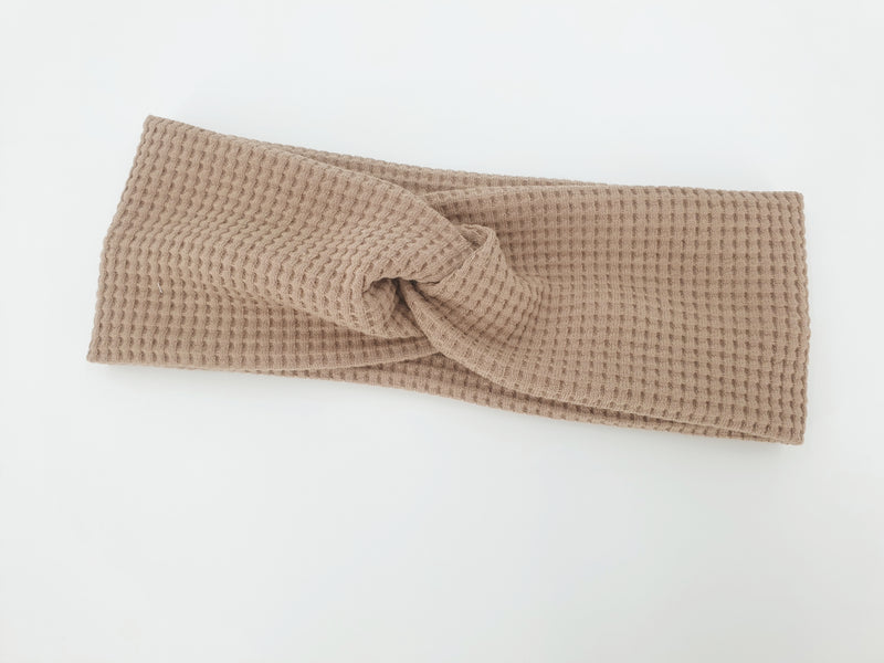 Haarband Waffeljersey beige von Atelier MiaMia