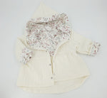 Kaputzenjacke Baby Kind Größe 50-140 Designer Jacke, Mäntelchen Limitiert !! Baumwollblüten von Atelier MiaMia