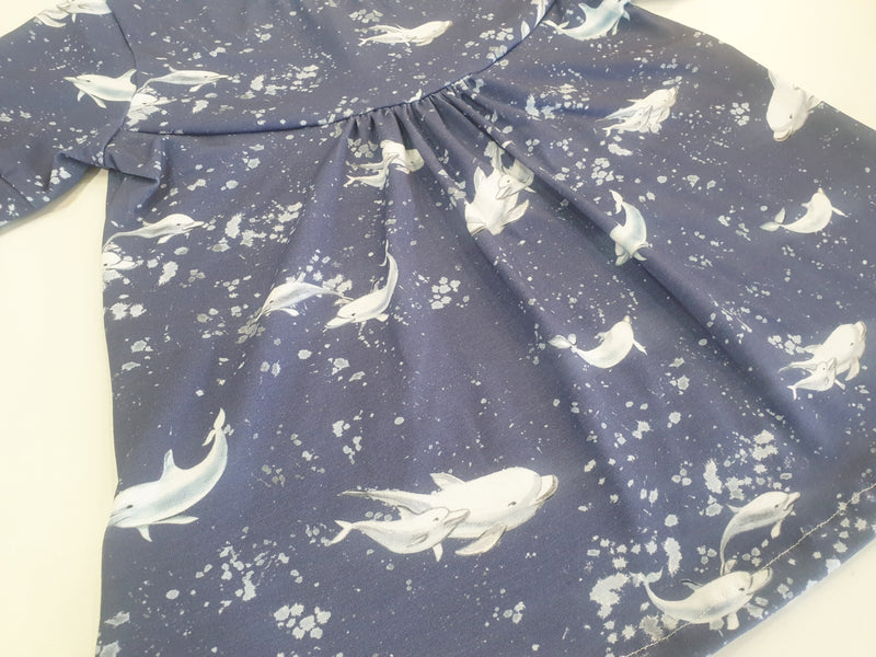 Atelier MiaMia - Abito con cappuccio a maniche corte anche in set con leggings taglia 50-140 Delphine