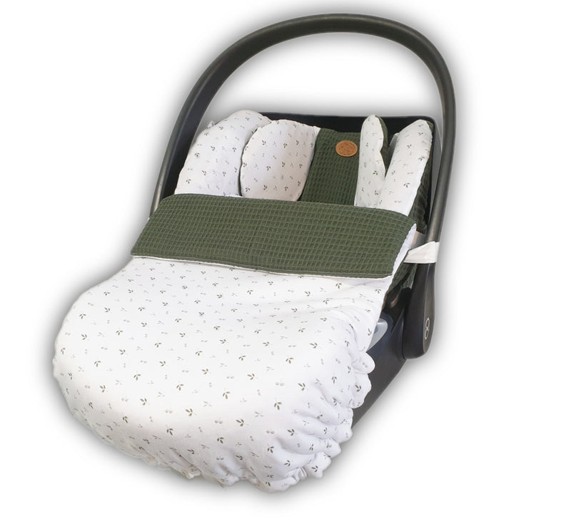 Babyschalen Bezug Cybex cloud Z i-size grün Blätter von Atelier MiaMia