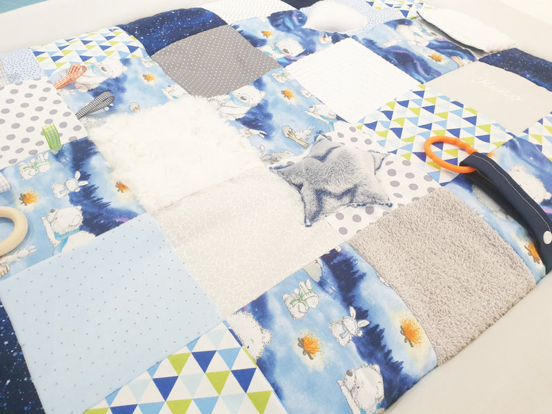 Atelier MiaMia adventure blanket CVI blanket "New Elements", bears blue 