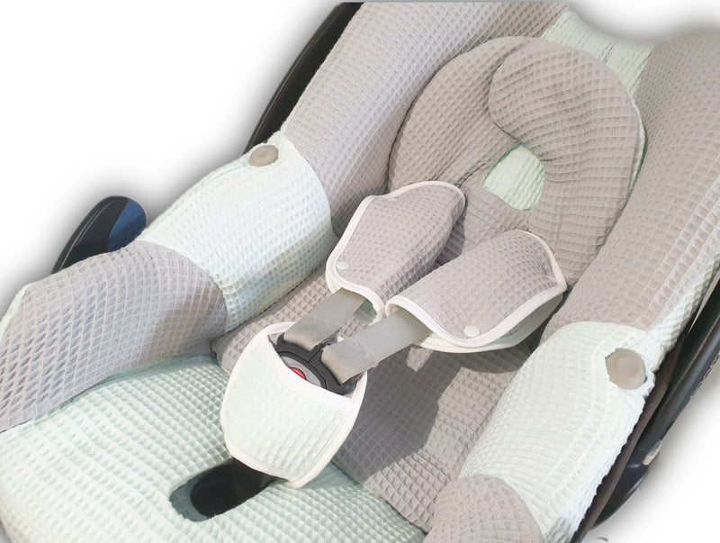 Maxi Cosi baby seat cover, replacement cover or fitted cover grey/mint