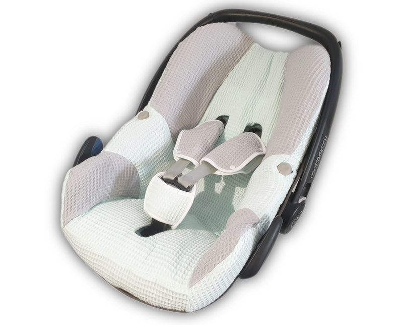 Maxi Cosi baby seat cover, replacement cover or fitted cover grey/mint