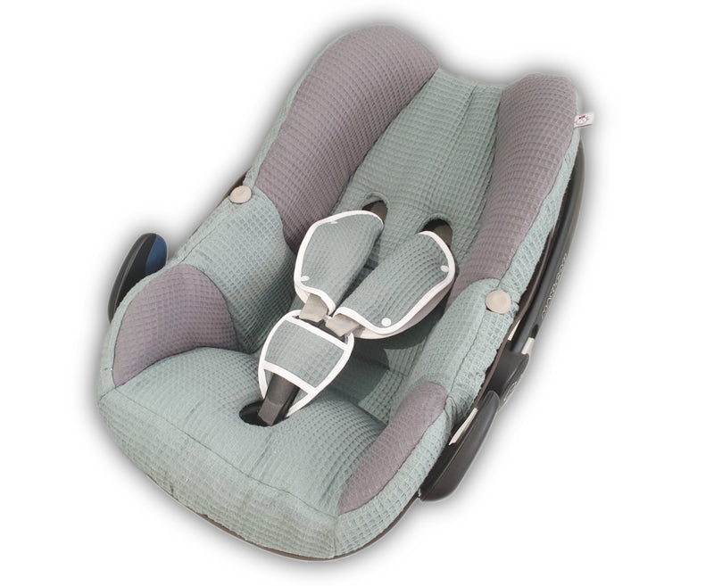 Maxi Cosi Babyschalenbezug, Ersatzbezug oder Spannbezug dunkelgrau/duskymint von Atelier MiaMia