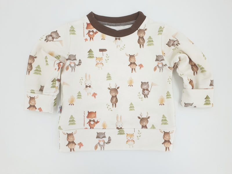 Atelier MiaMia - hoodie sweater forest animals nature baby child from 44-122 short or long-sleeved designer limited !!