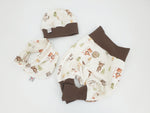 Coole Pumphose oder Babyset kurz und lang Waldtiere Natur von Atelier MiaMia