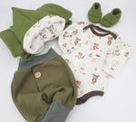 Atelier MiaMia Fantastici calzoncini o baby set con bottone fino alla taglia. 140 olive