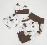 Atelier MiaMia Cool bloomers or baby set short and long acorns