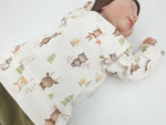 Atelier MiaMia - maglione con cappuccio animali della foresta natura bambino bambino da 44-122 maniche corte o lunghe designer limitato !!