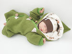 Walk - Overall Baby Kind von 50 bis 110 Designer  Walkoverall grün Waldtiere von Atelier MiaMia