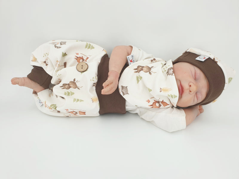 Coole Pumphose oder Babyset kurz und lang Waldtiere Natur von Atelier MiaMia