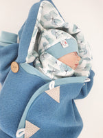 Walk - Overall Baby Kind von 50 bis 110 Designer  Walkoverall aqua Blätter von Atelier MiaMia