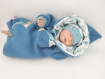 Atelier MiaMia - Walk - overall baby child from 50 to 110 designer walk overall aqua leaves