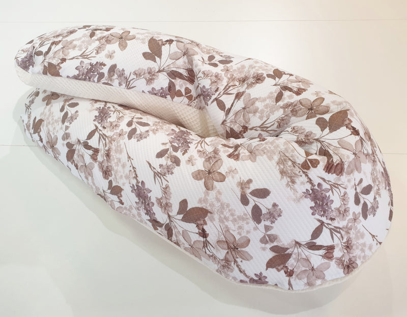 Atelier MiaMia cuscino per allattamento o cuscino per traversina laterale cuscino per posizionamento erba fiori crema 207