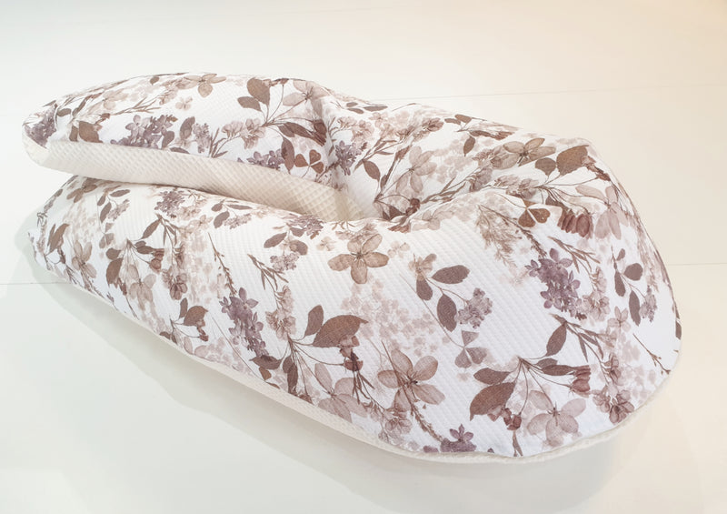 Atelier MiaMia nursing pillow or side sleeper pillow positioning pillow grass flowers cream 207