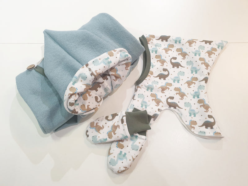 Atelier MiaMia - Walk - overall baby child from 50 to 110 designer walk overall aqua leaves