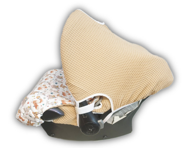 Maxi Cosi Babyschalenbezug, Ersatzbezug oder Spannbezug Waldtiere beige von Atelier MiaMia